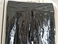 Hochglanz Lack Vinyl - Leggings m. Schritt-Zip Rubber Gr. M/ 38 schwarz