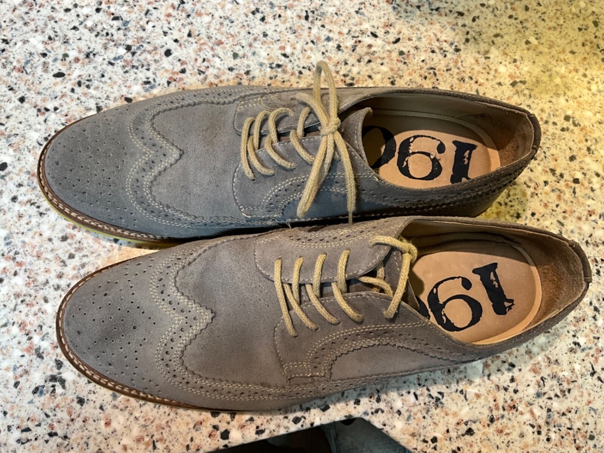 1901 Wingtip Gray Suede Shoes Men main image 4