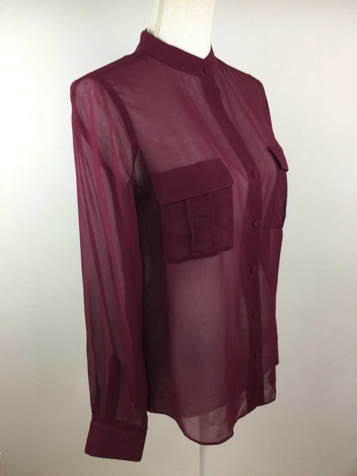 Blusa mujer Erin Fetherston pura seda ciruela talla XS NUEVA CON ETIQUETAS  Foto 2 de 4