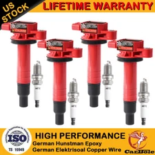 4 Pack Ignition Coil and Spark Plug For Toyota Yaris Prius Scion XA XB Echo 1.5L
