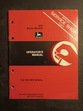 John Deere 524 Snow Blower Operator's Manual   OM-TY20710 Issue G4