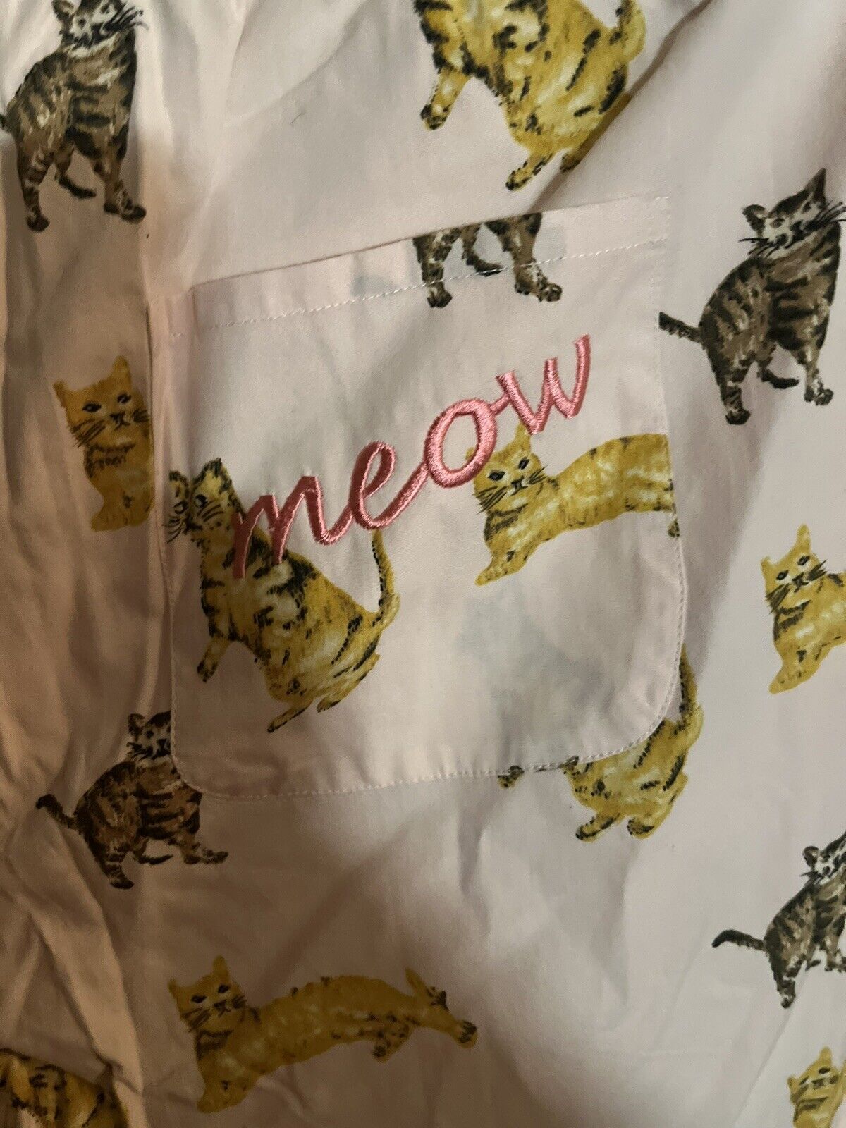 Nap Time Pink Cat MEOW Pajama Pants Size Medium - image 4