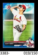 1-2017 BOWMAN DRAFT BLUE PARALLEL SCOTT HURST CARDINALS 019/150
