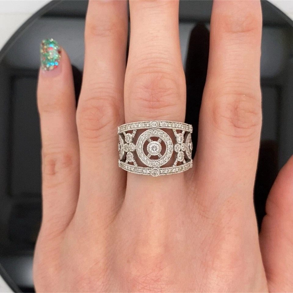 Кольцо Judith Ripka из белого золота 18 карат с натуральным бриллиантом 1,10 карата размер 6 - Изображение 2 из 4