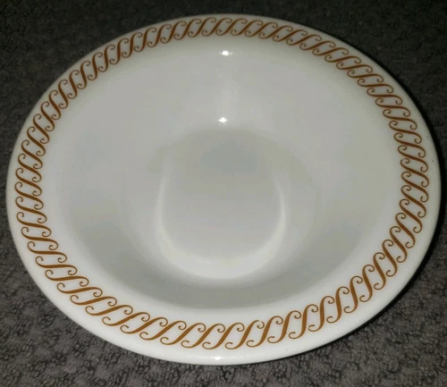 Vintage Corning PYREX REGENCY Brown S Scroll Grapefruit Cereal Bowls 707