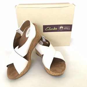 clarks white leather sandals
