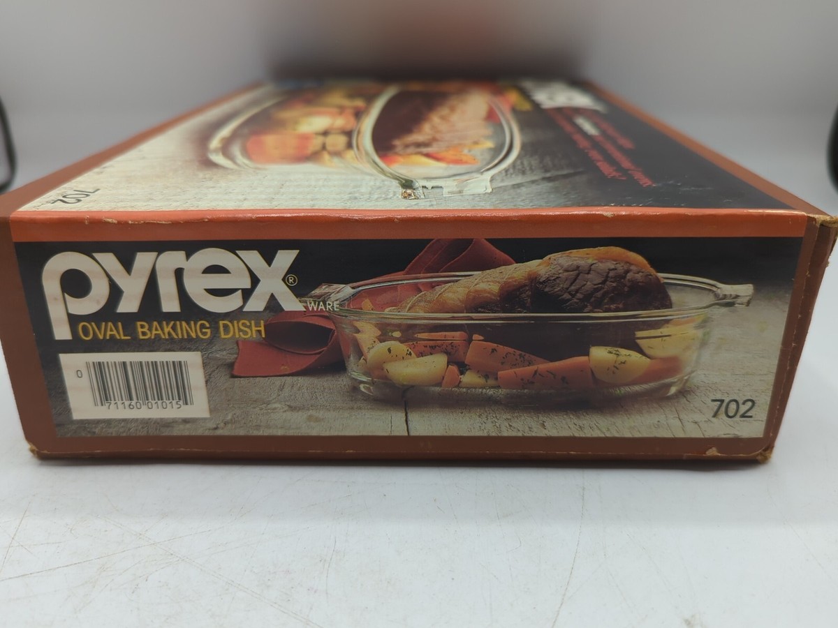【used】パイレックス ベイキングディッシュ PYREX 702 Clear Glass Roaster Oval Deep Dish Casserole With Lid 2