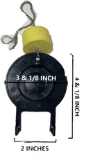 2 Inch Toilet Flapper Valve, by NuFlush, Styrofoam Float, 9- inch Chain.