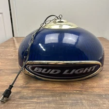 BUD LIGHT Beer Sign Lighted Pub Poker Table Bar Light Lamp Hanging Anheuser Busc