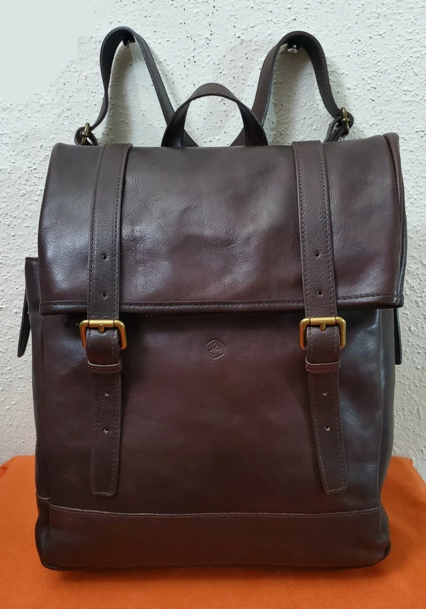 ITALIAN LEATHER ROLL-TOP BACKPACK