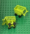 Lego 2 Lime Green CITY / Friends Mini Figures Grocery Shopping Cart Utensil