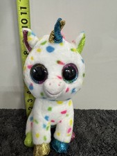 Ty Beanie Boo Harmonie The Colorfully Speckled Unicorn Medium 11" -No Tag