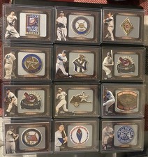 Lotto 36 carte patch commemorative Topps MLB 2009 (Ruth, Mantle, Clemente, Ryan)