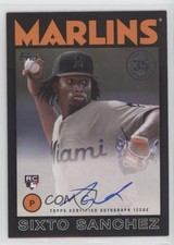 2021 Topps 1986 Baseball Series 2 Black 46/199 Sixto Sanchez #86A-SS Auto 0d94