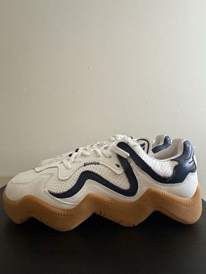 MSCHF V2.Wav Men s Low Top Sneakers White/Cream/Navy Leather MSCHF015 SZ 10