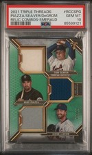 2021 Topps Triple Threads Relic Combos Mike Piazza, Jacob deGrom, Tom Seaver /18