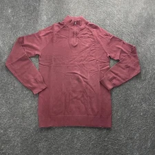 TAILORED ATHLETE Half Zip Funnel Neck Pullover Men's Size S Bordeaux