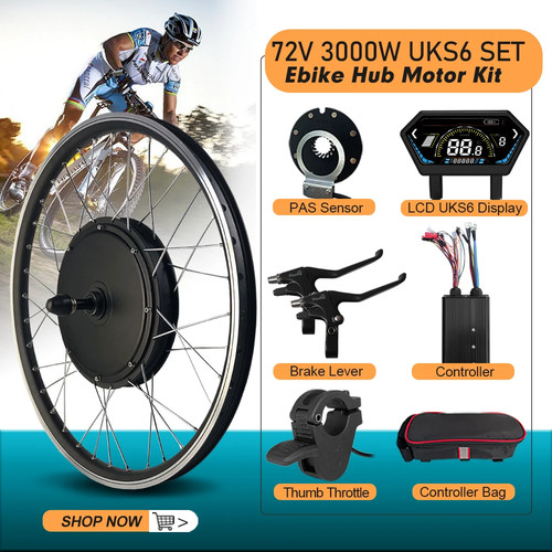 72V 3000W Ebike Conversion Kit Gearless Rear Rotate Hub Motor Wheel 20-29inch - Picture 24 of 25