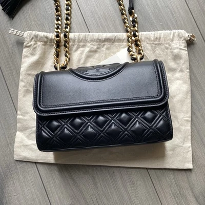 Tory Burch Fleming Small Convertible Shoulder Bag Black Quilted Leather BNWT - Image 1 of 4