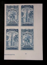 2025 Boston 2026 Stamp Show - Cat # 6029a-6030a  NDC Imperf Plate Block of 4