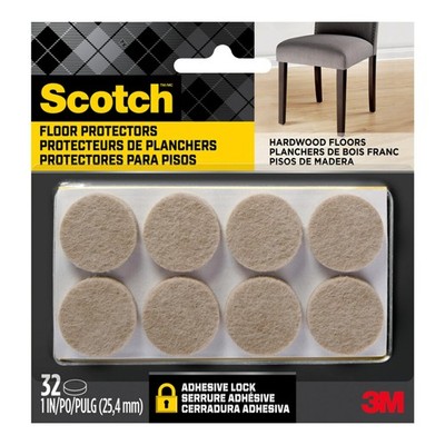 Scotch Felt Pads 32 PCS Beige, Felt Furniture Pads for Protecting Hardwood