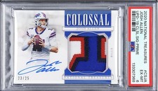 2019 National Treasures Josh Allen 2018 Rookie Game USED Patch  Auto PSA 6 # /25
