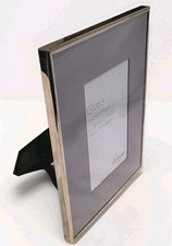 Linea Silver Photo Frame Grey Surround Glass Aperture Silver 4 × 6" / 3.5 x 5.5"