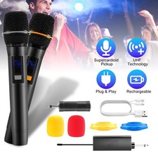 2PCS UHF Wireless Microphones with 262FT Range for Karaoke Speech DJ Wedding