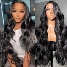 20" Human Hair Lace Front Wig Body Wave 200 Density Pre Plucked 13x4 HD, OPEN 