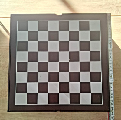 Holz Box 30x30 Spielesammlung 10 Spiele Schach Dame Mühle Backgammon Tic tac toe