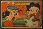 Betty Boop tied up with rope 1930s Japan Menko card aa