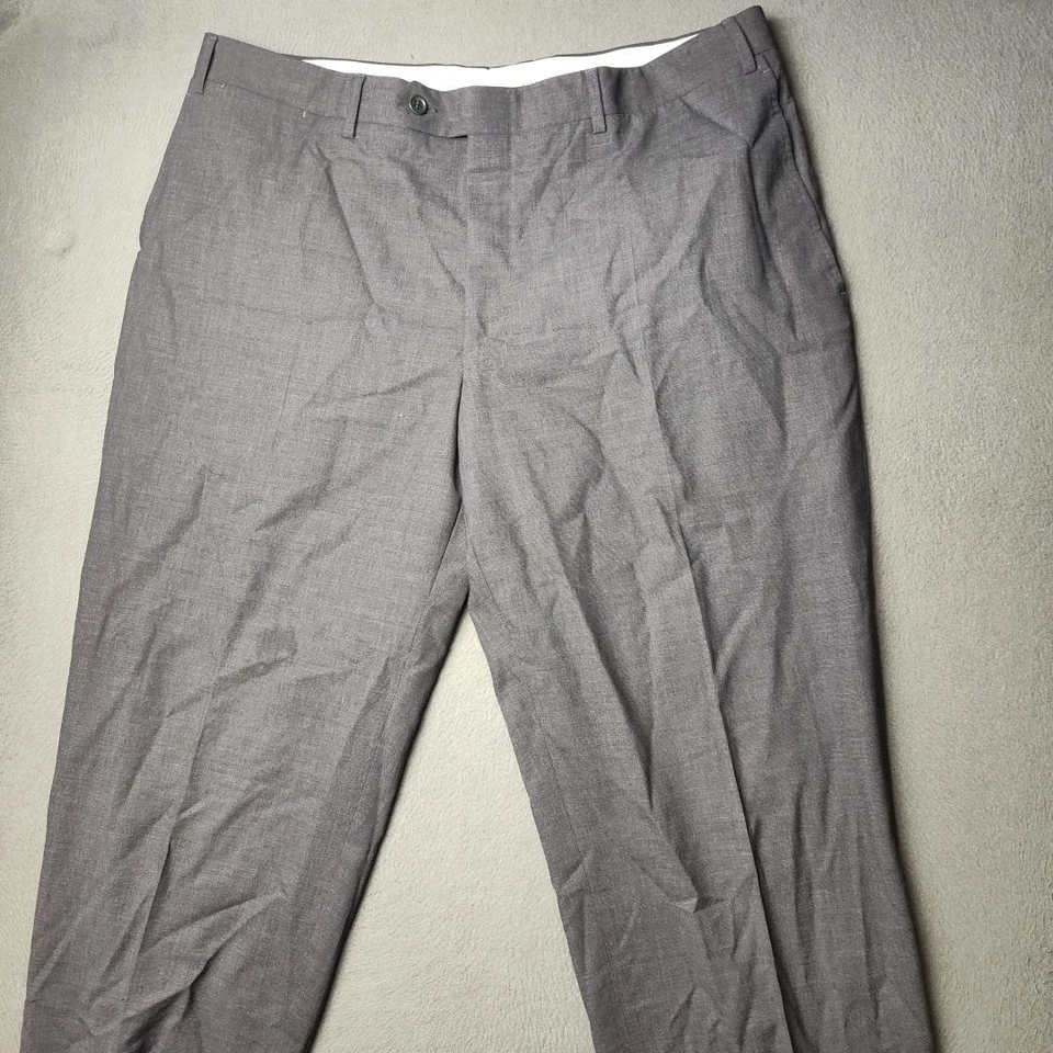 Canali Pants Mens 54 34x33 Gray Wool Dress Trousers Flat Siena Slacks Suit Italy - Image 2 of 4