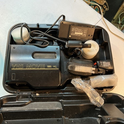 #ad #ad Vintage Sears VHS Camcorder and ALL accessories Zoom Mic Case NOT TESTED $45.00