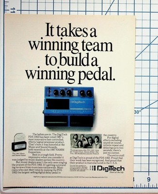 1987 DigiTech PDS 1002 Digital Delay Pedal Vintage Print Ad NAMM Award
