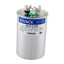 BOJACK 45+5 uF 45/5 MFD ±6% 370V/440VAC CBB65 Dual Run Circular Start 
