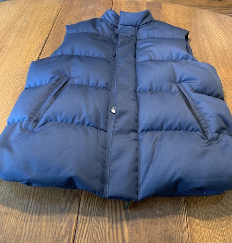 Ermenegildo Zenga Quilted Wool Navy Blue Down Vest Full zip 52R Italy 42 US - Picture 5 of 23