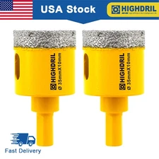 HIGHDRIL 2pcs 35mm Diamond Drilling Core Bit Hole Cutter for Granite Marble Tile