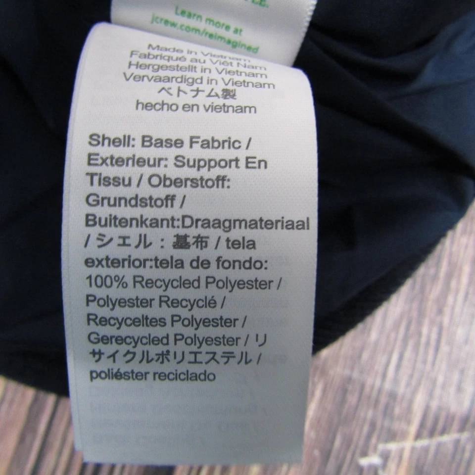 Chaqueta acolchada Crewcuts juvenil mediana azul marino frontal a presión BJ374 poliéster reciclado Foto 3 de 4