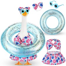 Bikini Porch Goose Outfits with Sunglasses and Swimming Tube for 23" Summer G...