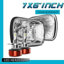 7x6 H6054 LED Headlights 7x6 Square H4/9003 Glass Housing DRL Fog For Pickup