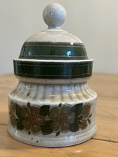 Vintage Winterling Porcelain Manufaktur Lidded Jar with Green Brown Floral 1960s