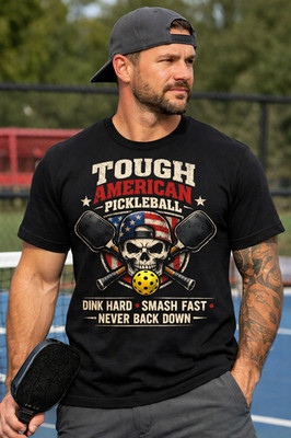T-Shirt America 250 Pickleball Humor - Dink Hard Smash Fast Never Back Down-L