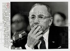 1973 Press Photo Harold S. Geneen faces questioners at the Capitol in Wash., DC