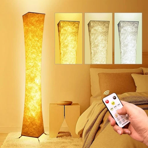 Modern LED Floor Lamp Adjustable Color Temperatures Smart Remote Control Shade