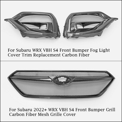 For Subaru WRX VBH Front Bumper Fog Light Cover Trim/Front Bumper Grill Carbon