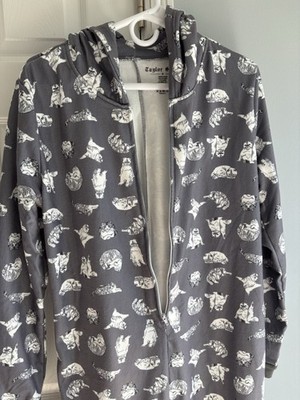 Taylor Swift Meredith + Olivia Pajamas Cat Ear GRAY Jumpsuit Size Medium