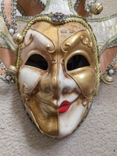 New VENEZIA Venetian JESTER Smile/Full Face MASK Black & Gold Sheet Music Detail