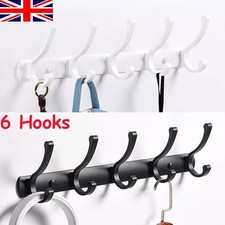 6 Hooks Aluminum Coat Clothes Door Holder Rack Key Hooks Wall Mounted Hanger