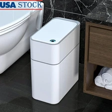 Motion Sensor Bathroom Trash Can Touchless Lid Odor Seal Automatic Bin New