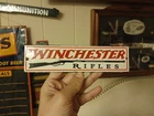 VINTAGE WINCHESTER PORCELAIN SIGN OLD FIREARM SPORT STORE GUN RIFLE AMMO SHOTGUN